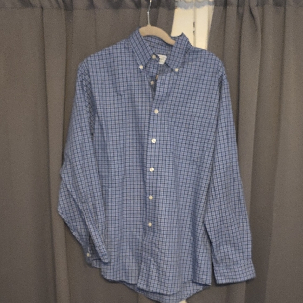 VTG L.L. Bean Men's Blue Plaid Casual Button Down Shirt Pocket Sz M EUC